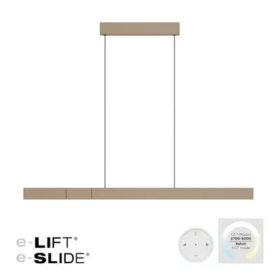 Neuhaus PURE Hanglamp e-Lift + e-Slide L 120-200 cm champagne Neuhaus PURE Hanglamp e-Lift + e-Slide L 120-200 cm champagne