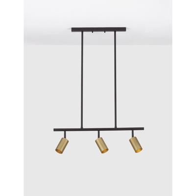 Lyora HanglampPogno 3-lichts zwart met goud recht - 9111458