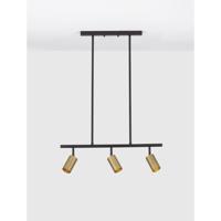 Lyora HanglampPogno 3-lichts zwart met goud recht - 9111458