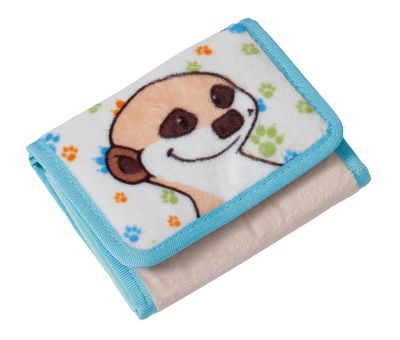 Nici portemonnee Meerkat junior 11 x 9 cm pluche blauw/beige Nici portemonnee Meerkat junior 11 x 9 cm pluche blauw/beige