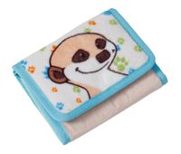 Nici portemonnee Meerkat junior 11 x 9 cm pluche blauw/beige - thumbnail