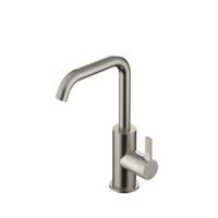 Hotbath Ace - Wastafelmengkraan - zonder Waste - met Draaibare Uitloop - Geborsteld Nikkel - Opbouw - Messing - V01