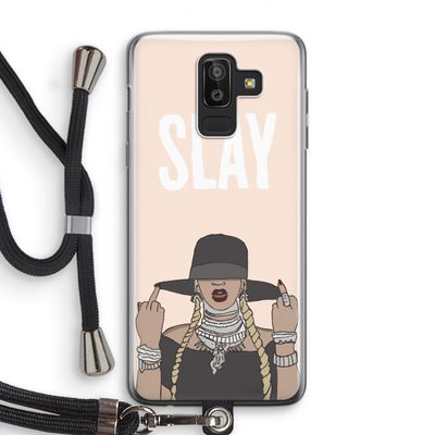 Slay All Day: Samsung Galaxy J8 (2018) Transparant Hoesje met koord