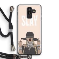Slay All Day: Samsung Galaxy J8 (2018) Transparant Hoesje met koord
