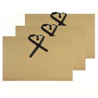 Kangaro tekeningenmap opbergmap A4 formaat - 3x - 500 grams - karton - beige