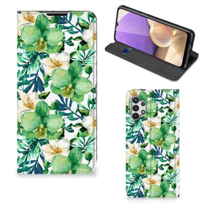 Samsung Galaxy A32 5G Smart Cover Orchidee Groen Samsung Galaxy A32 5G Smart Cover Orchidee Groen