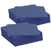 Diner/feest servetten - 60x - donkerblauw - 38 x 38 cm - papier - 3-laags