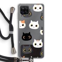 Katten: Samsung Galaxy A12 Transparant Hoesje met koord