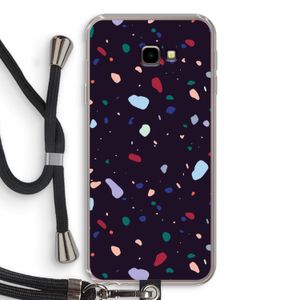 Dark Rounded Terrazzo: Samsung Galaxy J4 Plus Transparant Hoesje met koord