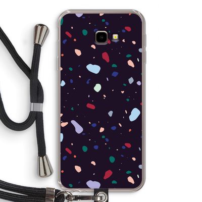 Dark Rounded Terrazzo: Samsung Galaxy J4 Plus Transparant Hoesje met koord