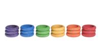 Grapat Houten Ringen -18 Stuks (6 kleuren)