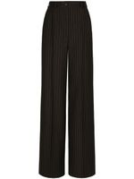 Dolce & Gabbana pantalon ample taille-haute à fines rayures - Noir