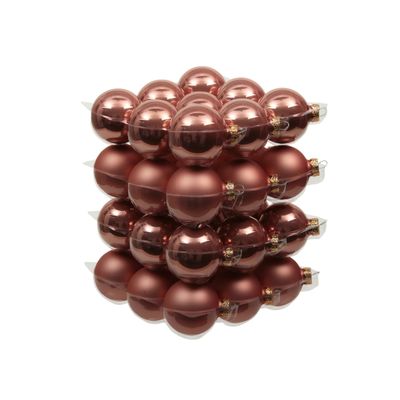 72x stuks glazen kerstballen koraal roze 6 cm mat/glans