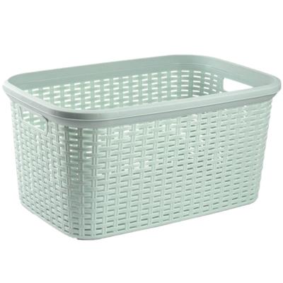 Plasticforte Wasmand - 35 liter - rotan - mintgroen - kunststof - 53 x 36 x 26 cm