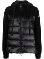 Moncler cardigan matelassé à capuche - Noir