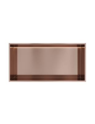 Hotbath &MORE Inbouwnis 30x60x10cm met LED IP44 Geborsteld Koper PVD