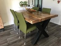 Set van 4 leren eetkamerstoelen - met wieltjes - groen leer - Echt leer, Modern, ontdek de vele Leersoorten en Kleuren bij ShopX Set van 4 leren eetkamerstoelen - met wieltjes - groen leer - Echt leer, Modern, ontdek de vele Leersoorten en Kleuren bij ShopX