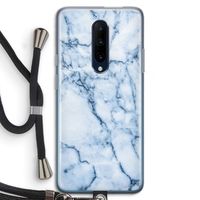 Blauw marmer: OnePlus 7 Pro Transparant Hoesje met koord