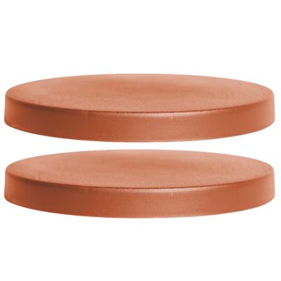 Plantenonderzetter - 2x - rond - terracotta - 40 cm - kunststof - Trolleys voor kamerplanten - multi