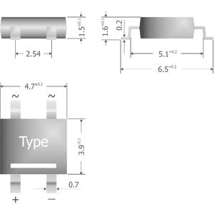 Diotec S380-SLIM Bruggelijkrichter TO-269AA 800 V 0.8 A Eenfasig