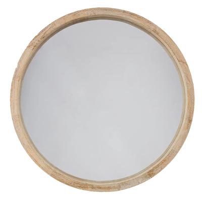 Atmosphera Spiegel/wandspiegel - rond - Dia 52 cm - hout/glas