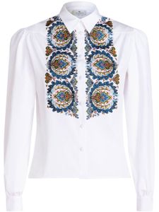 ETRO chemise en coton à motif cachemire - Blanc