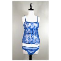 lace camisole and thong set - blauw - maat: m/l