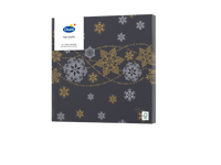 Servetten Snow Glitter Black 3-laags tissue 33 x 33 cm - Duni