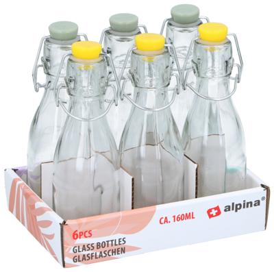 Glazen flessen 6 stuks
