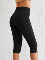 Sheath Cotton Plain Leggings - thumbnail