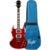 Flight Rock Series Pioneer Cherry Red elektrische solidbody tenor ukelele met gigbag