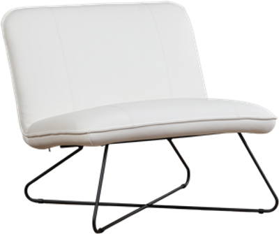 Witte leren industriële fauteuil zonder armleuning Smile - Toledo Leer Purewhite (wit leer)