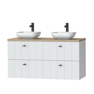 Tiger Maryport Meubelset 120 cm met 4 lades Mat wit incl Ontario waskom (2 stuks) Hoogglans wit - 1496028914