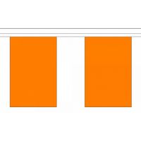 Luxe oranje koningsdag/ek/wk supporters vlaggenlijn 9 meter van stof   -