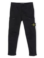 Stone Island Junior pantalon en coton à patch logo - Bleu - thumbnail