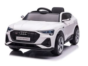 Audi e-tron ,12 volt elektrische kinderauto met rubberen banden, leder zitje en meer!