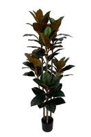 Rubberboom kunstplant 160 cm - Ficus elastica met 3 stammen