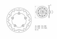 BREMBO Serie Oro remschijf, remschijven voor de moto, vast 68B40750
