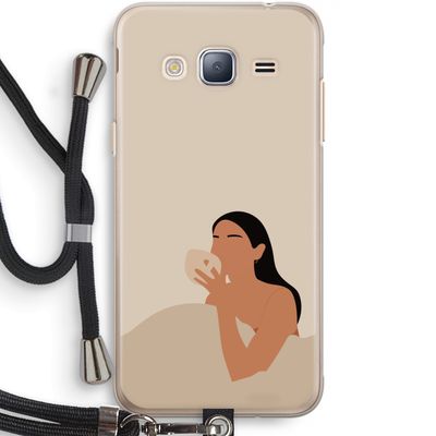 Fresh coffee: Samsung Galaxy J3 (2016) Transparant Hoesje met koord