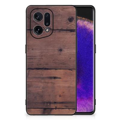 OPPO Find X5 Houten Print Telefoonhoesje Old Wood