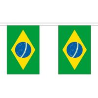 3x Polyester vlaggenlijn van Brazilie 3 meter   -