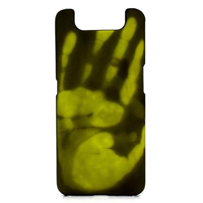 Plak de huid + PC thermische sensor verkleuring beschermende back cover Case voor Galaxy A80/A90 (zwart wordt groen)