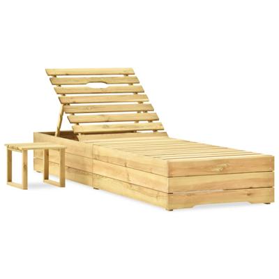 Ligbed met tafel groen geïmpregneerd grenenhout