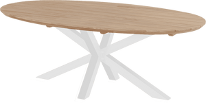 Hartman Ovale Tuintafel 'Stephanie' Teakhout, 240 x 140cm, kleur Naturel/Wit