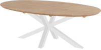Hartman Ovale Tuintafel 'Stephanie' Teakhout, 240 x 140cm, kleur Naturel/Wit