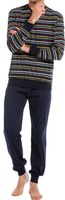 Pastunette Pyjama met V-hals met boorden blauw