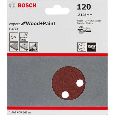 Schuurpapier C430 Expert voor Hout en Verf, 125mm, K120 Schuurpapier