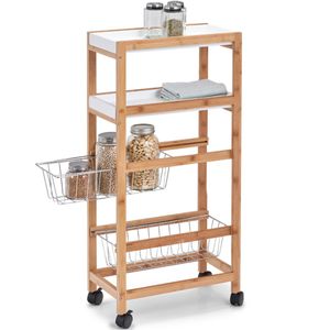 Keuken trolley/kastje smal/klein met uitschuifbare mandjes 40 x 83 cm