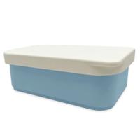 Smikkels Broodtrommel met siliconen deksel Blauw