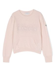 Moncler Enfant sweat à logo imprimé - Rose